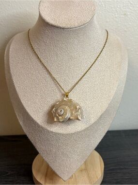 Handmade Gold Conch Shell Necklace